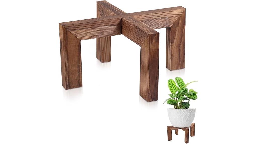 wooden indoor outdoor plant stand