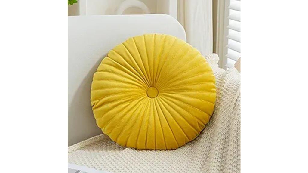 yellow velvet cushion pillow