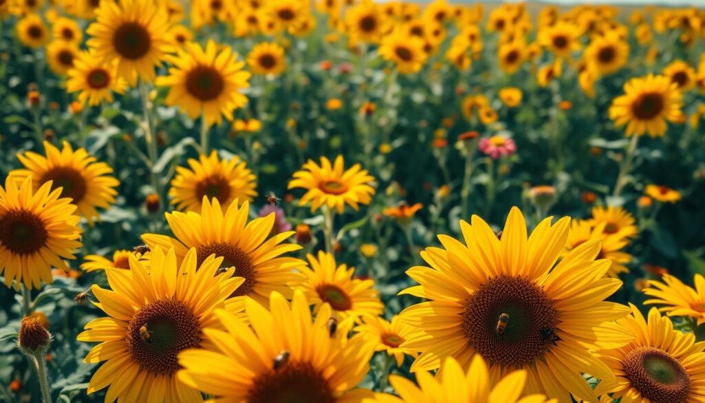Beneficial insects attracted by sunflowers