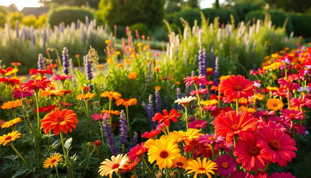 Companion planting flowers enhancing garden aesthetics