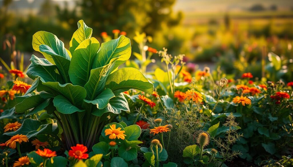 Pest management with swiss chard