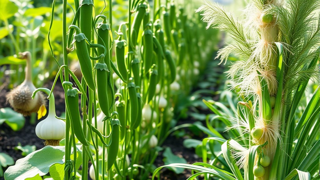 avoid peas with alliums