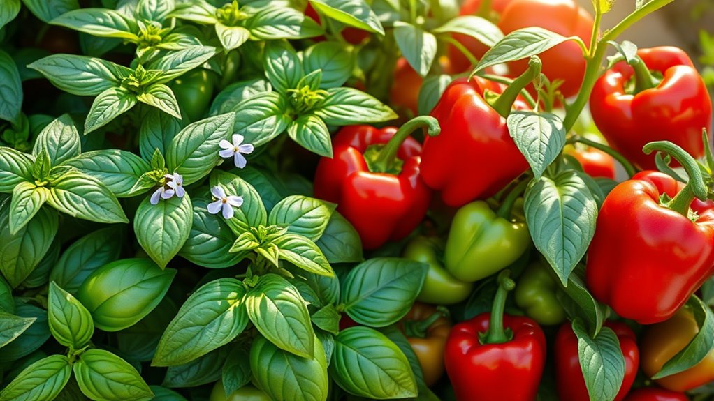basil benefits pepper plants