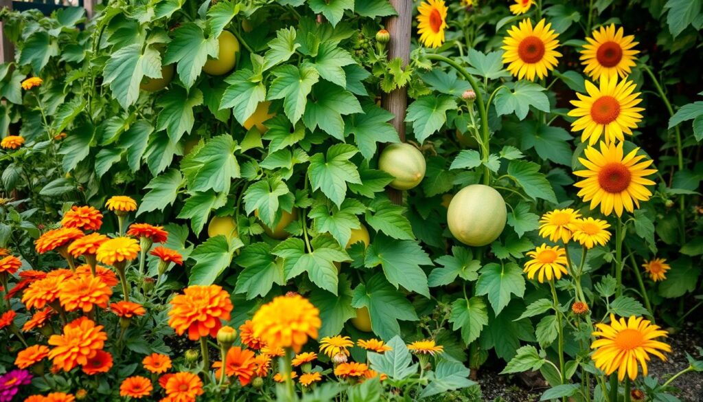 best companion plants for cantaloupe