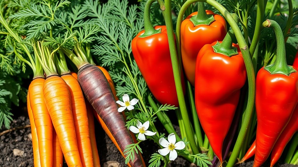 carrots benefit peppers growth