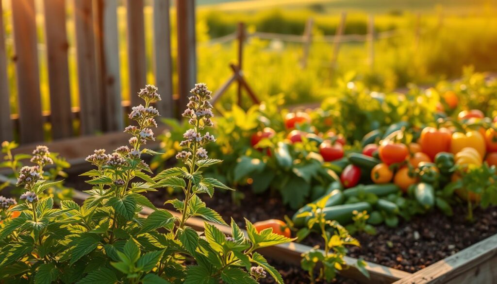 catmint and vegetables