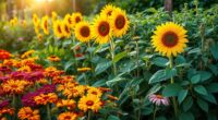 companion plants for sunflowers