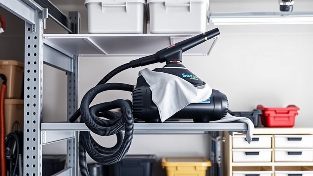 elevate cleaner on stable surface