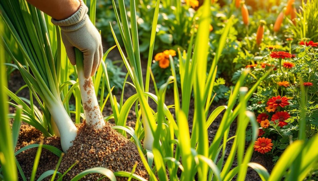 fertilizing leeks