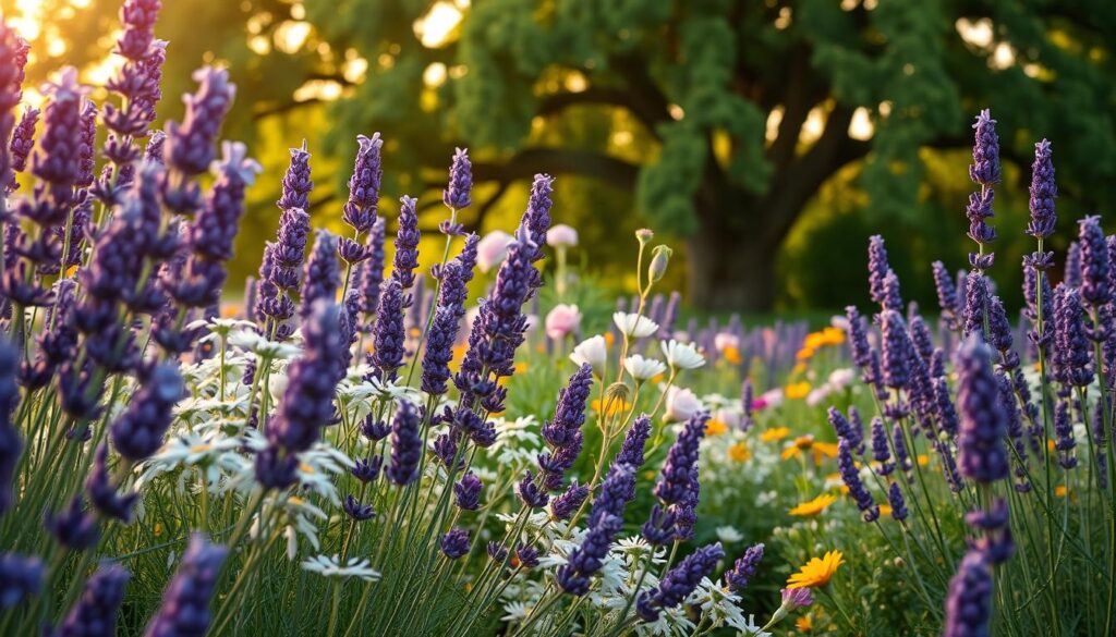flowers that enhance lavender gardens