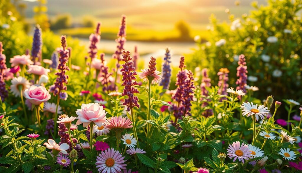 flowers that flourish alongside mint