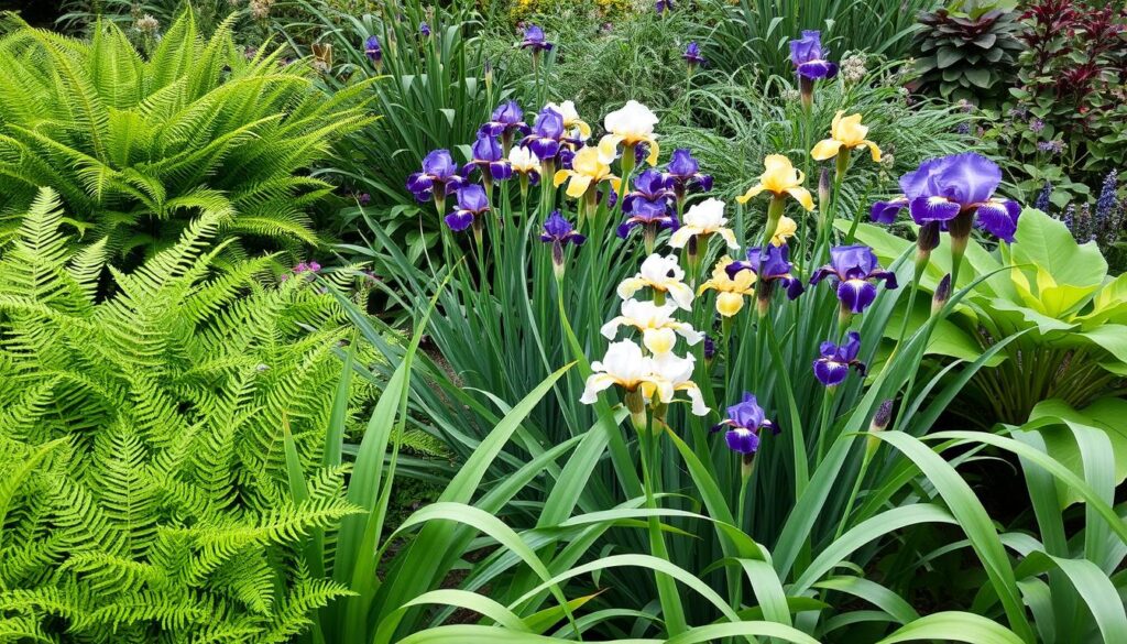 foliage plants to grow with irises