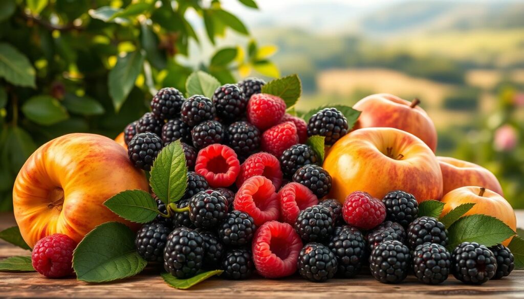 fruits with blackberries