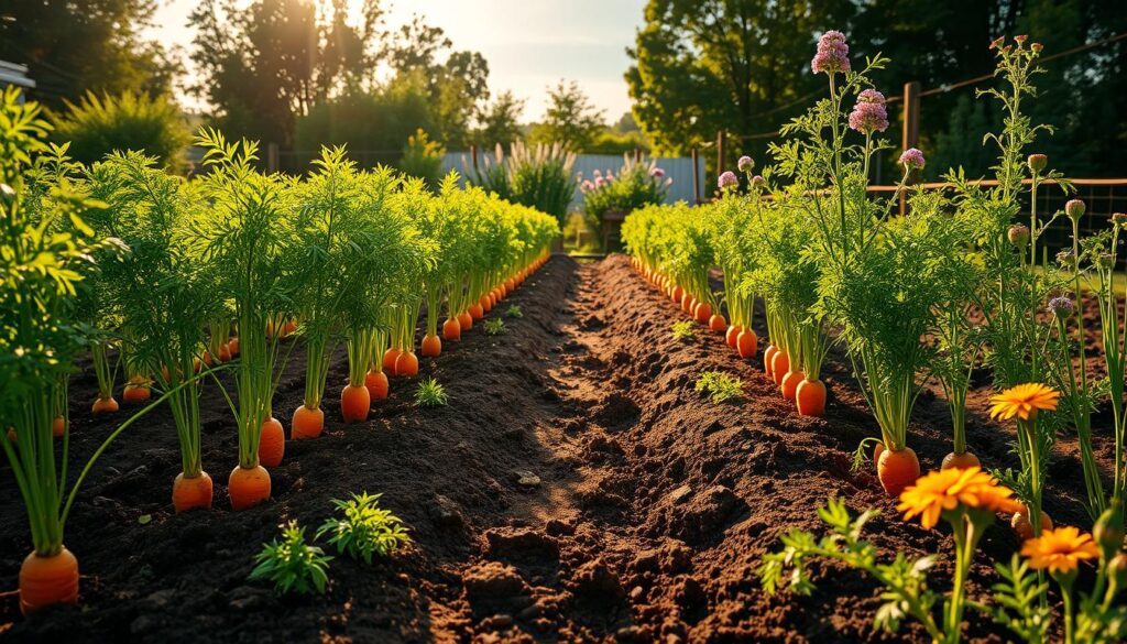 garden space optimization with carrot companion plants