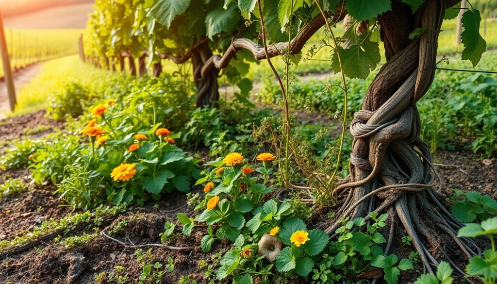 grapevine companion planting