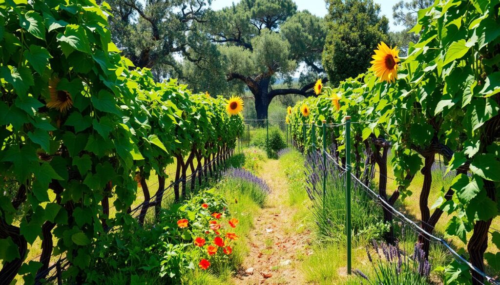 grapevine companion planting