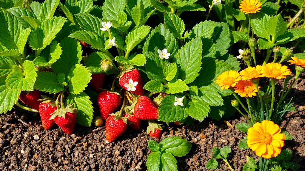 ground covering vegetables support strawberries