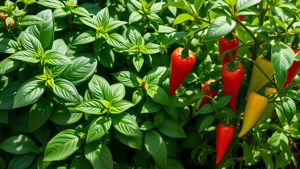 grow peppers with basil