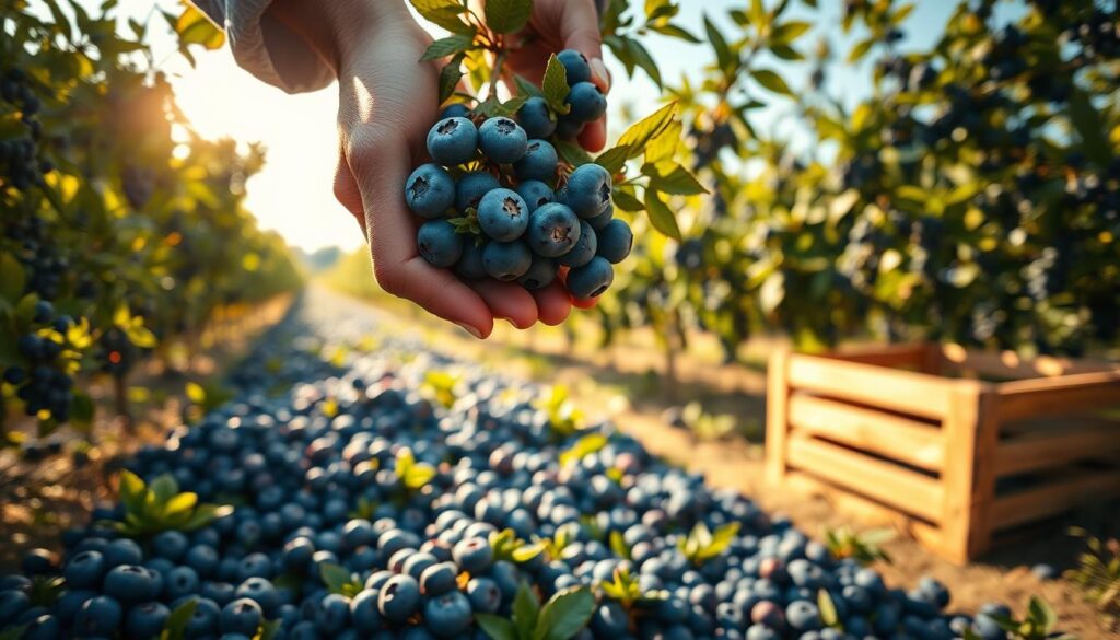 harvesting blueberries efficiently