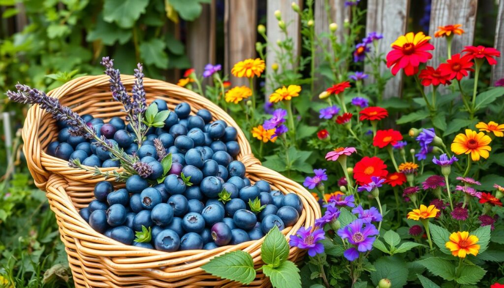 harvesting blueberry companions