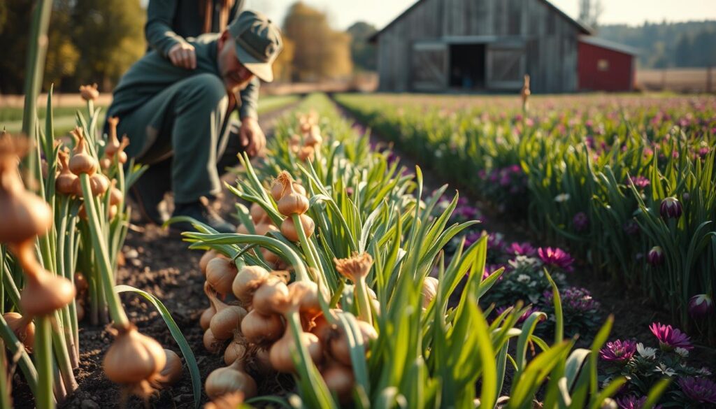 harvesting onions