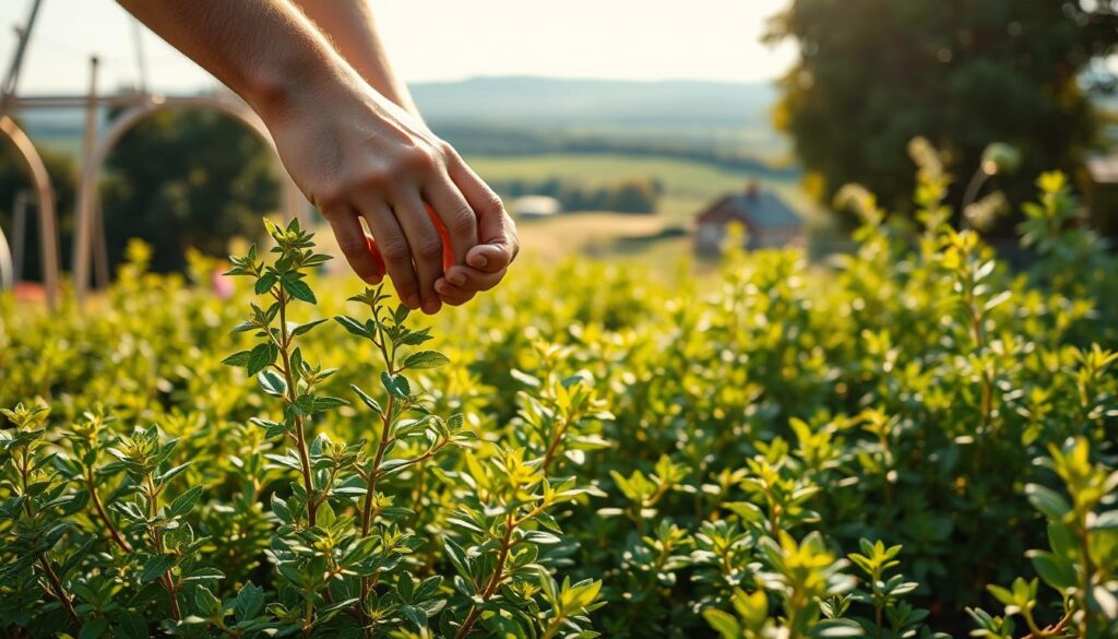 harvesting oregano