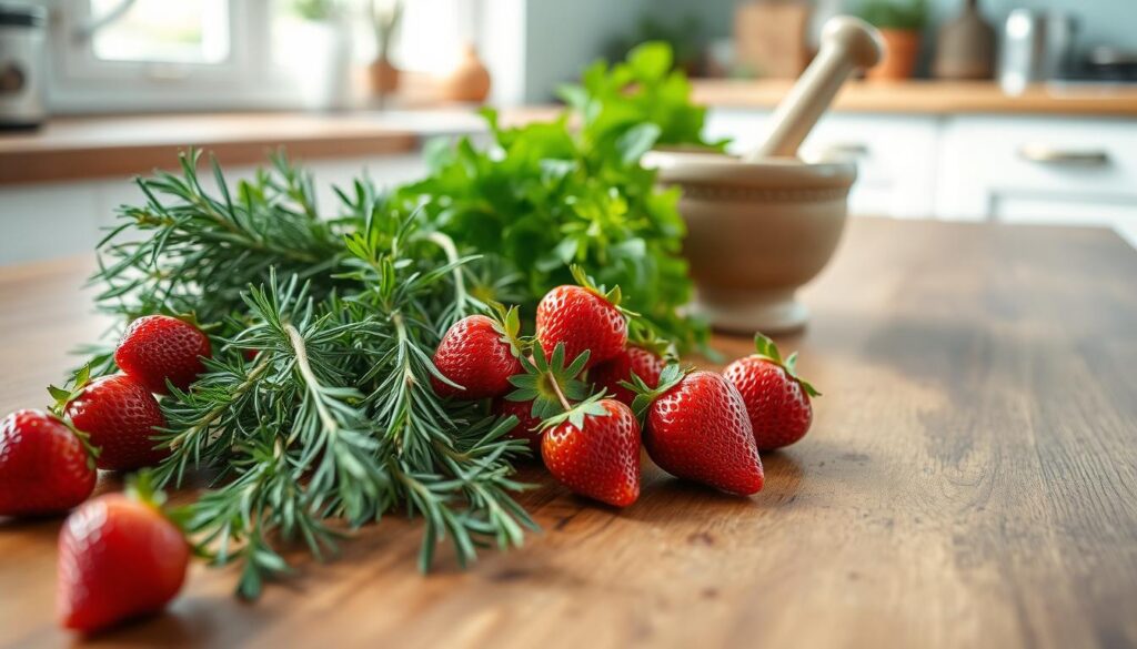 herbs that pair well with strawberries