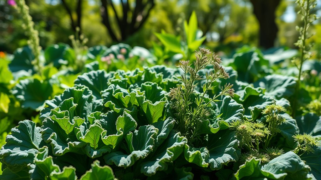 herbs support healthy kale growth