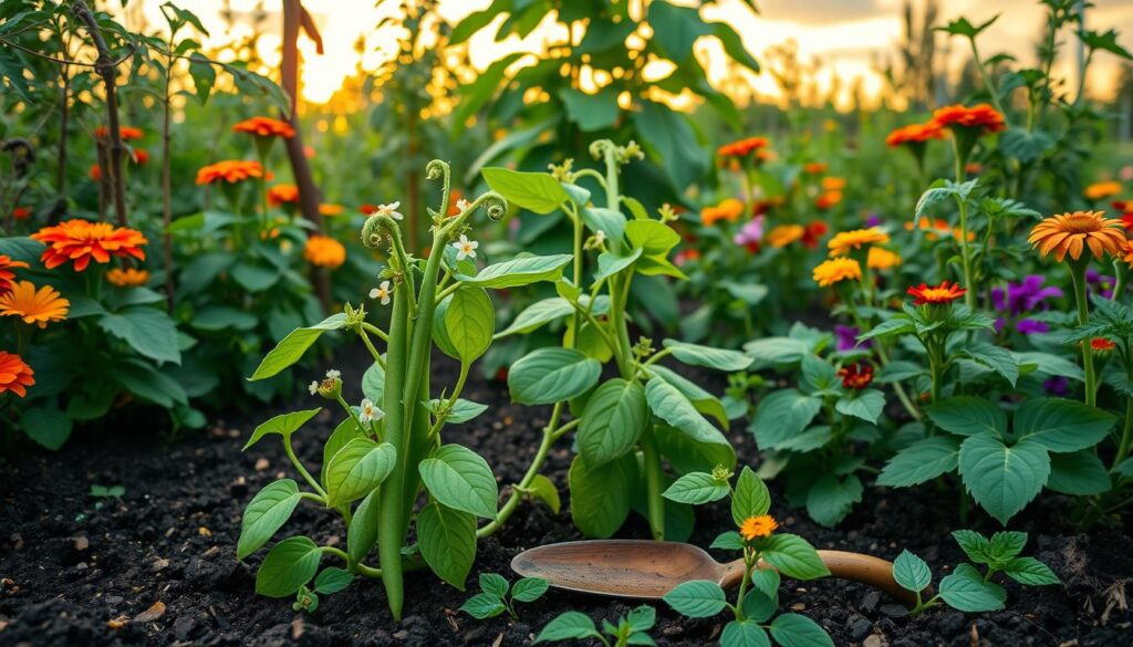 how to plant bush beans with companions