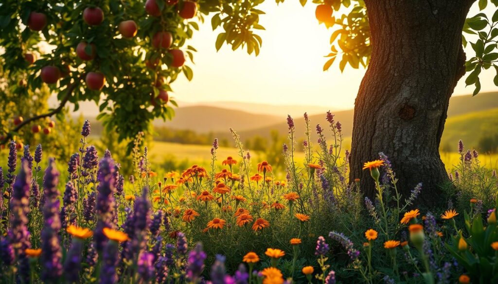 organic apple tree companion planting