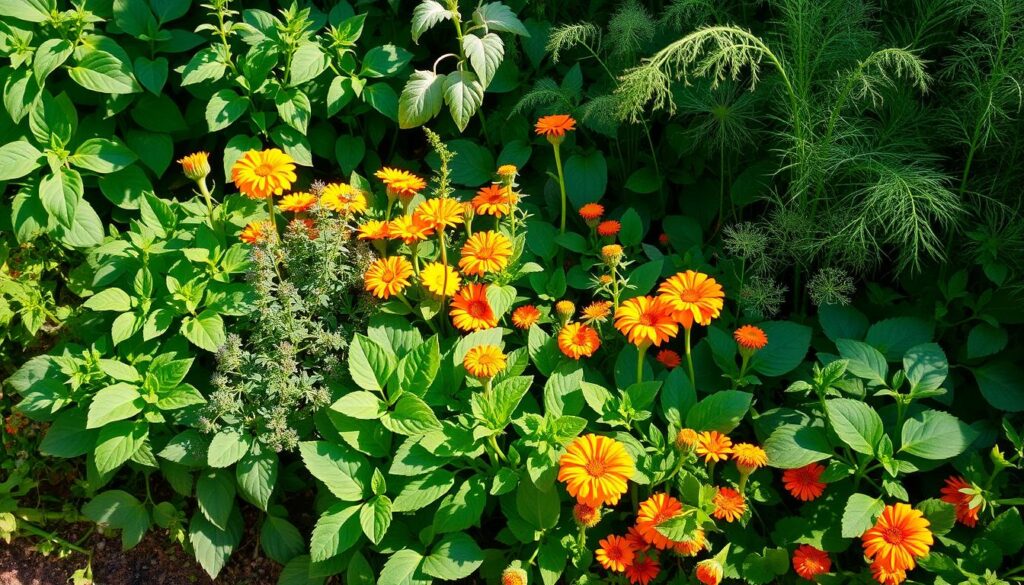 organic companion plants for bush beans