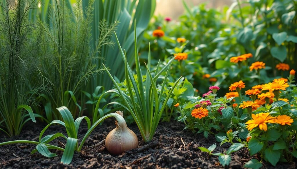 organic onion companion plants