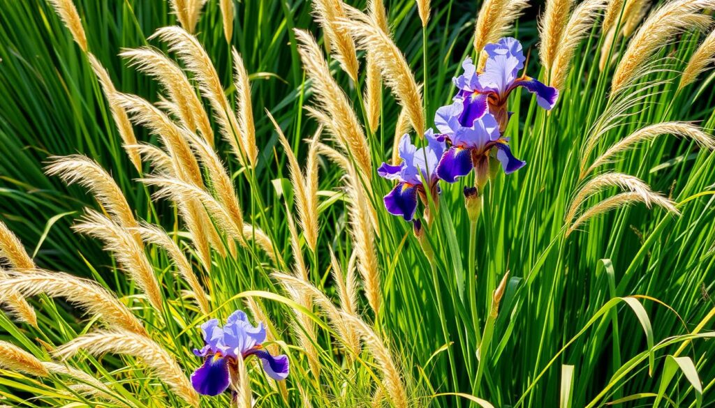 ornamental grasses to pair with irises