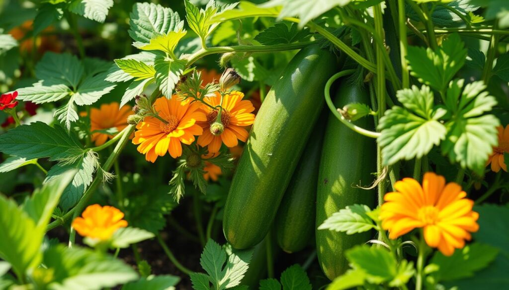 pairing companion plants with cucumbers
