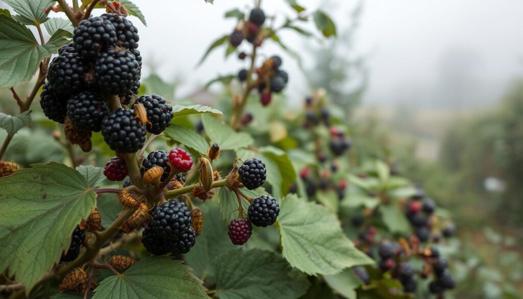 pests in blackberry planting