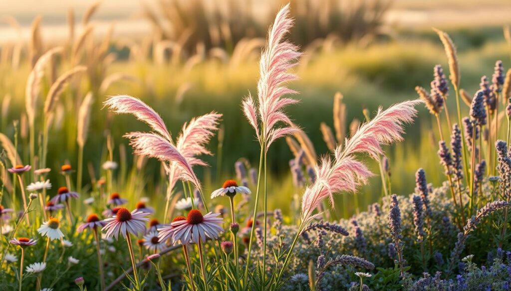 pink muhly grass perennial companion plants