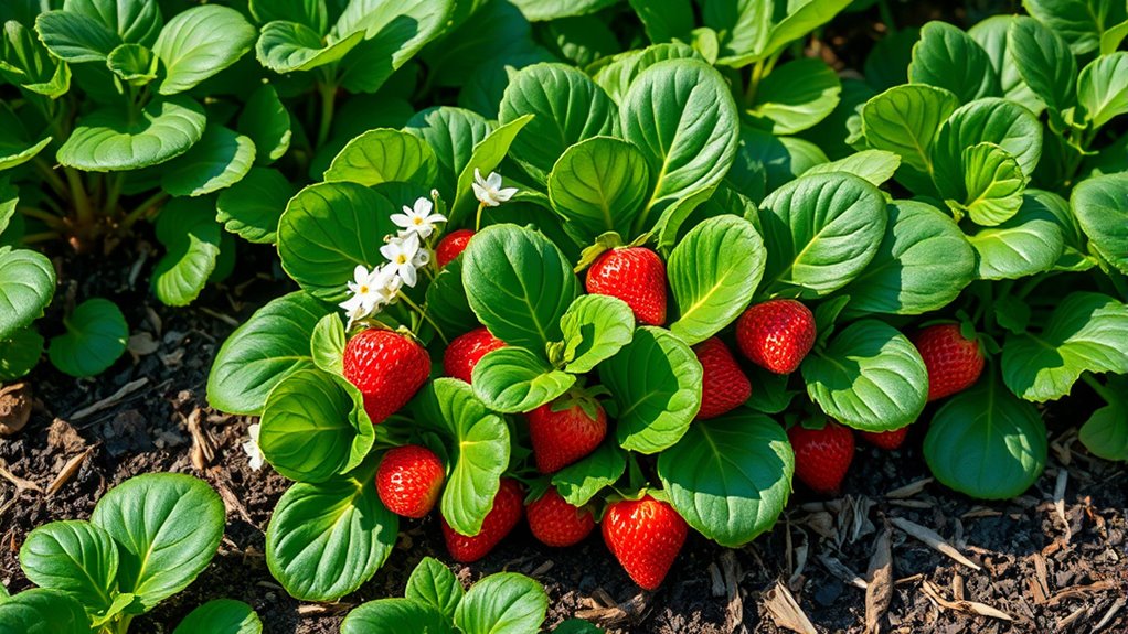 plant strawberries near spinach