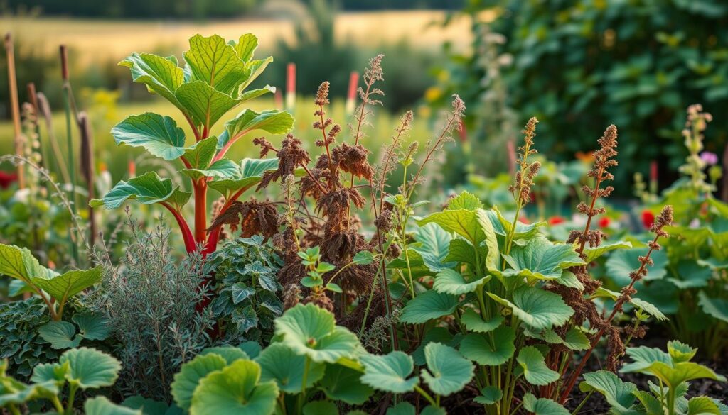 plants to avoid near rhubarb