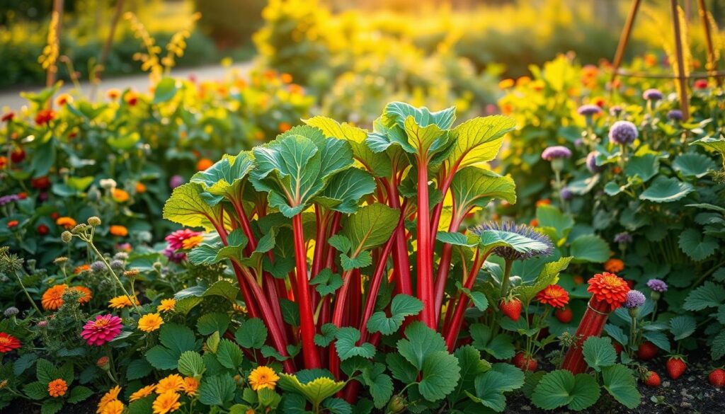 rhubarb companion planting ideas