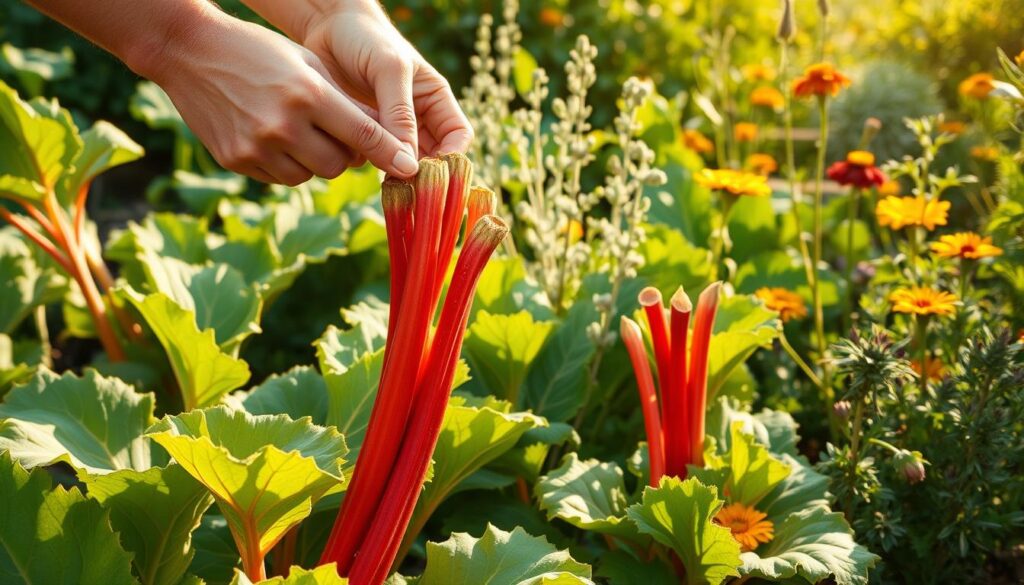 rhubarb harvesting tips
