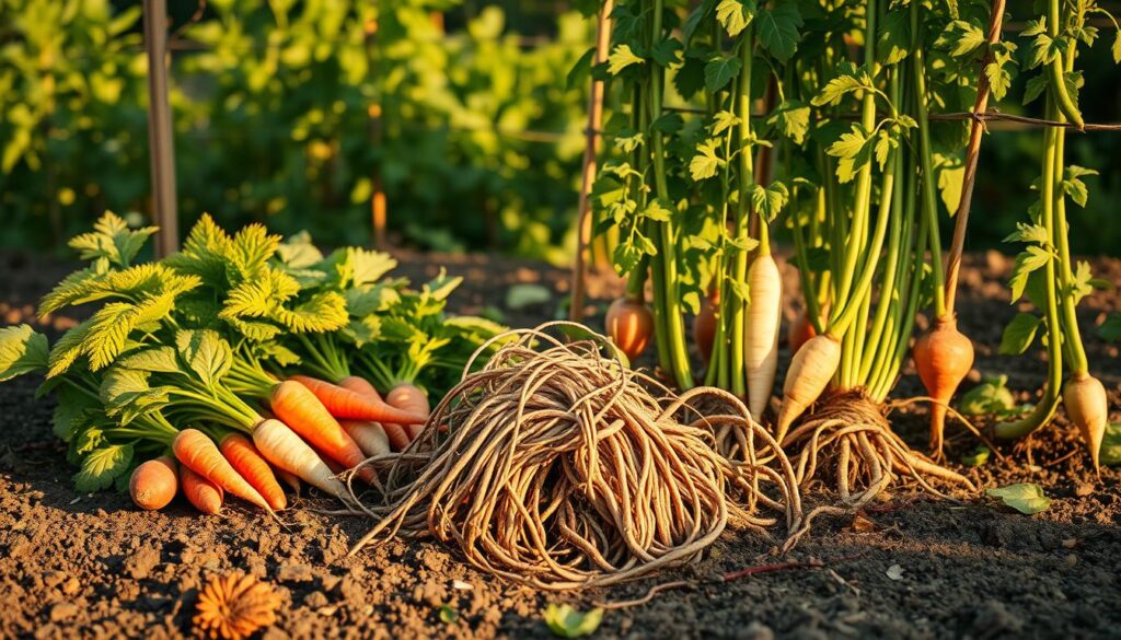 root crops and their influence on pole beans