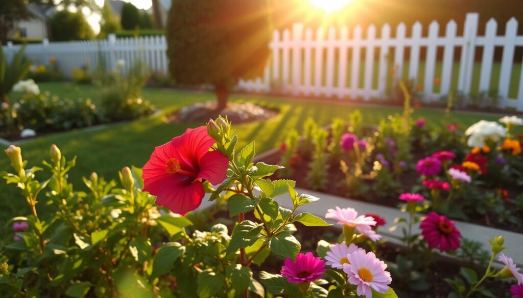 seasonal planting with hibiscus