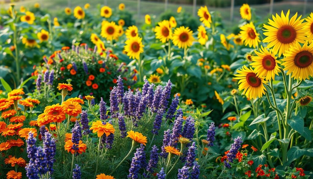 sunflower friendly plants