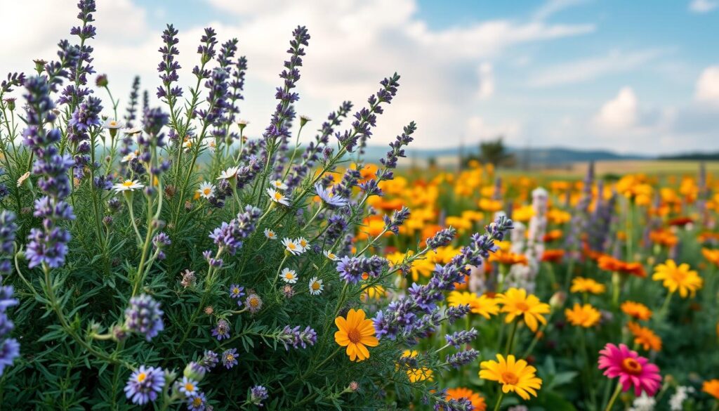thyme and flowers