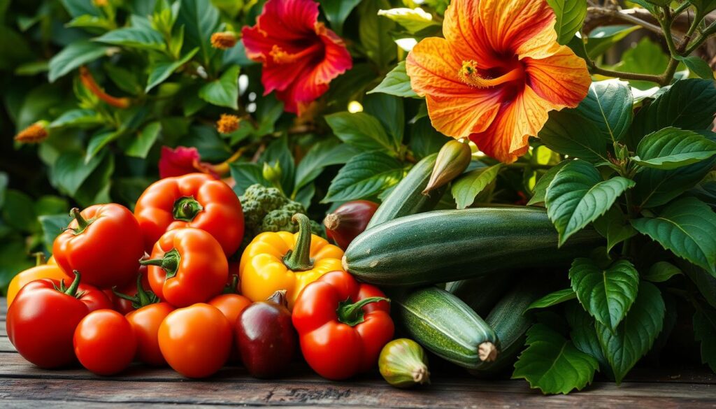 vegetables with hibiscus