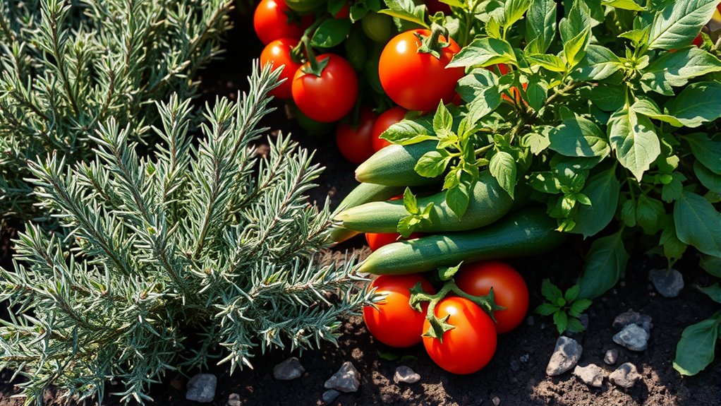 vegetables thrive with rosemary