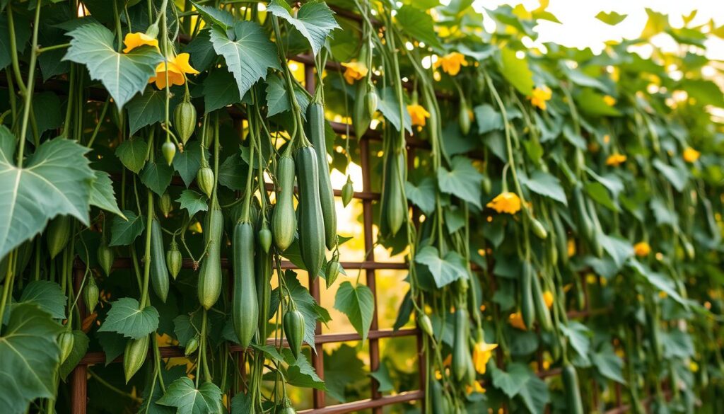 vertical gardening cucumbers