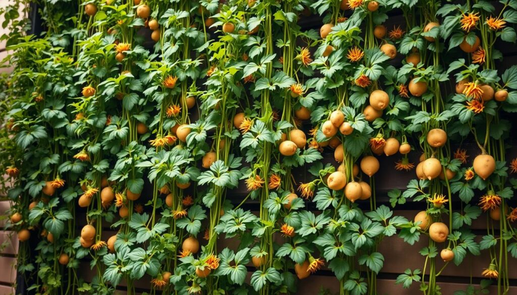 vertical gardening with potatoes