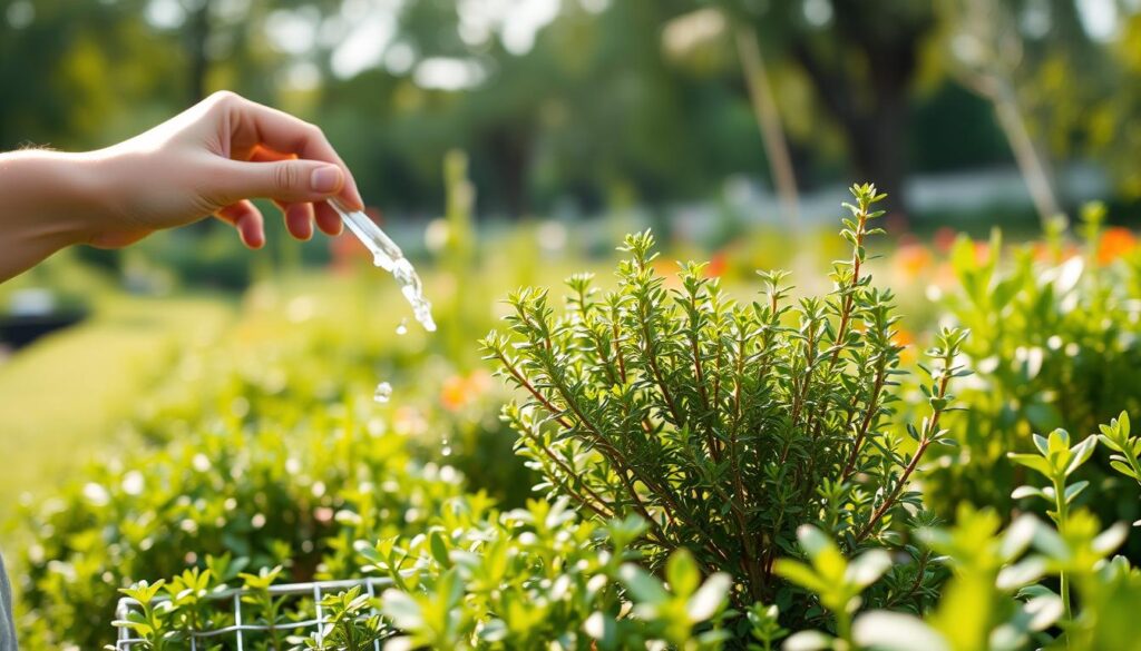 watering thyme