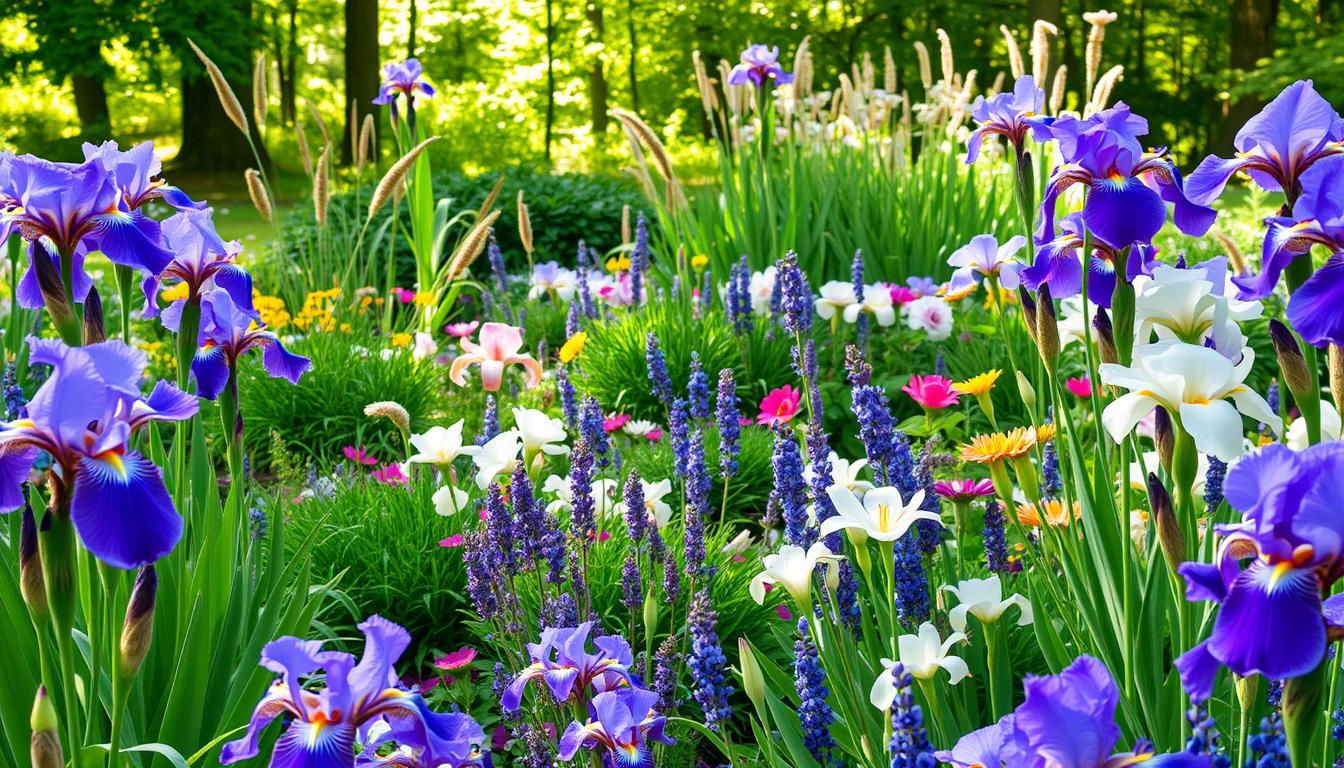 what to plant with irises